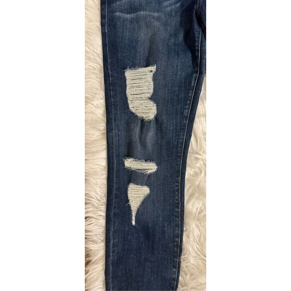 Frame Le Skinny De Jeanne Distressed Stretch Denim Jeans Park Jefferson Size 29 - Picture 10 of 12